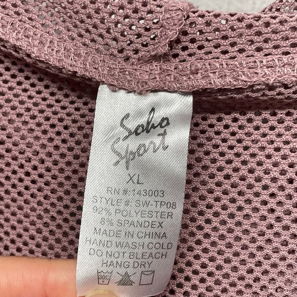 Soho Sports Dusty Pink Gray Studio Mesh 1/4 Zip Hoodied Jacket size XL - Picture 6 of 11